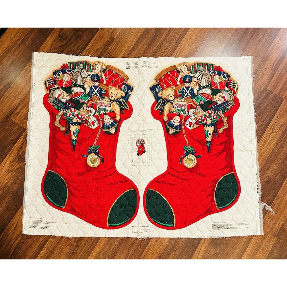 Cranston Print Jumbo Christmas Stocking Panel The Night Before Christmas Fabric